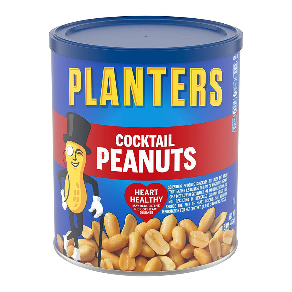 Planters Cocktail Peanuts, Party Snacks, 16 Oz (1 Canister)